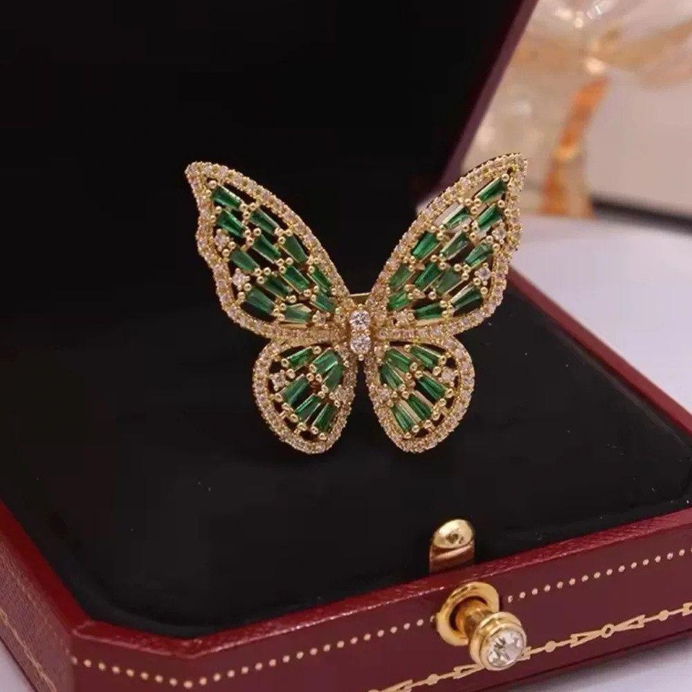 Butterfly Green 18K Gold Stainless Steel Waterproof Set - Picture 8 of 12